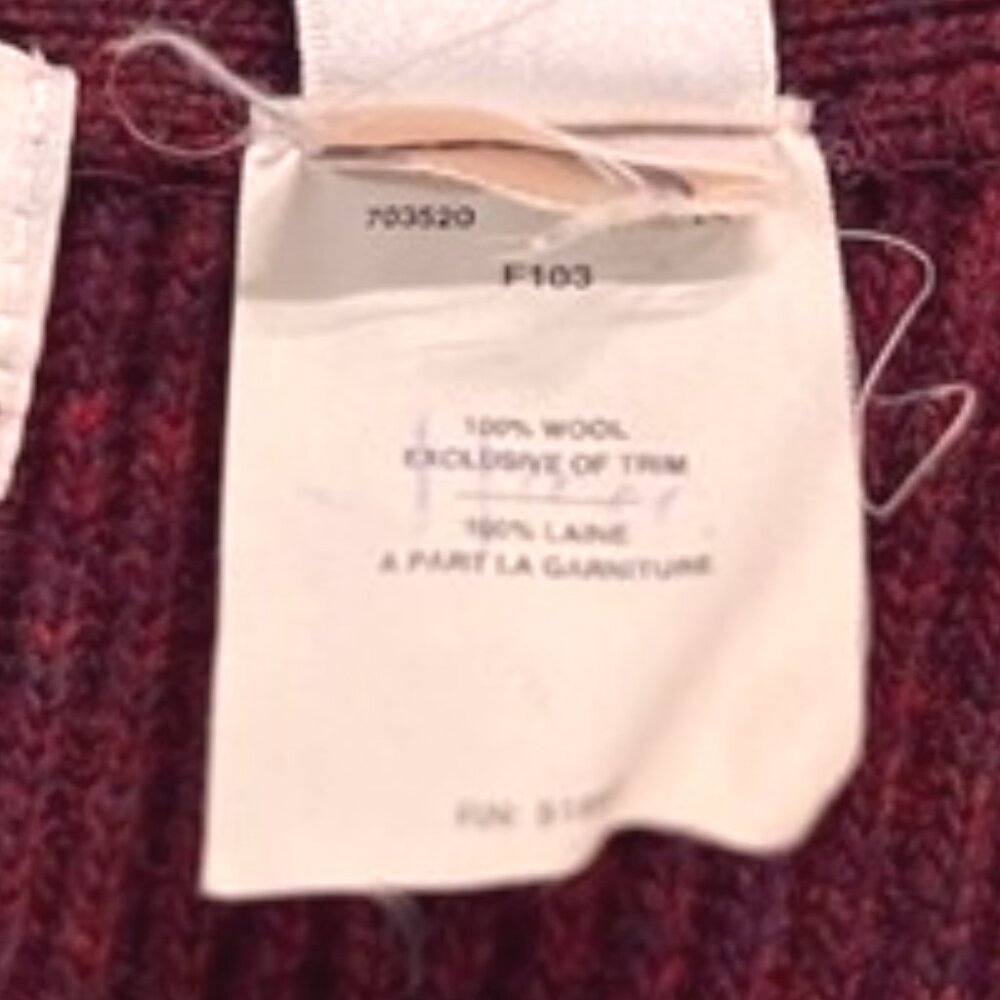 Vintage Patagonia 100% Wool Maroon Cardigan-MED - Picture 9 of 10